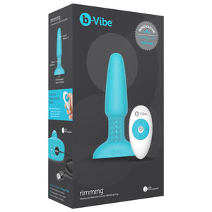 B-Vibe USB Rechargeable Rimming Plug - Teal Box