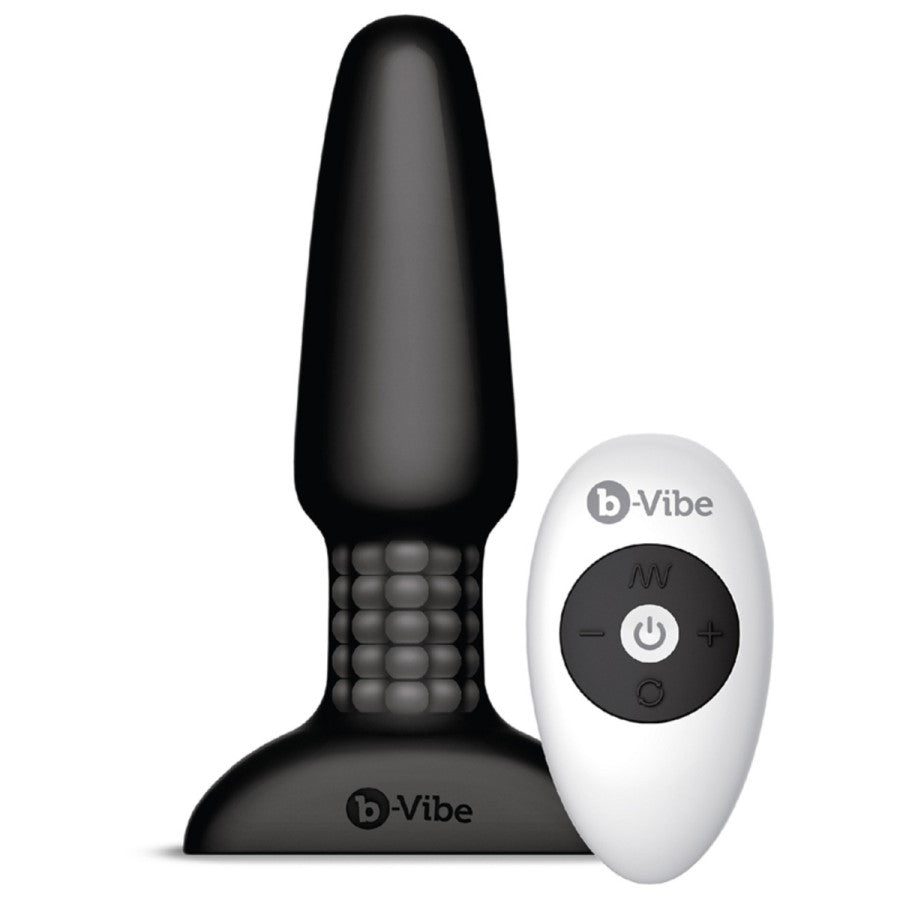 B-Vibe USB Rechargeable Rimming Plug Black with Remote