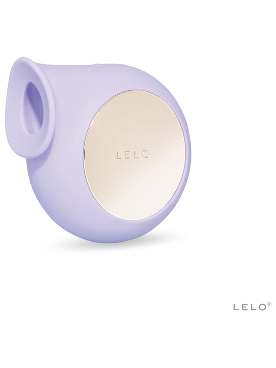 Purple and beige silicone ring with 'LELO Sila Cruise Sonic Massager' branding on a white background