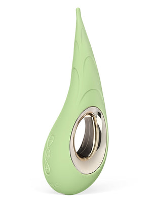 Lelo Dot Cruise 6.5" Vibrator with a metallic ring on a white background