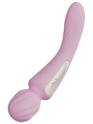 Pink and white Lelo Switch 8 Double Ended Vibrator on a white background