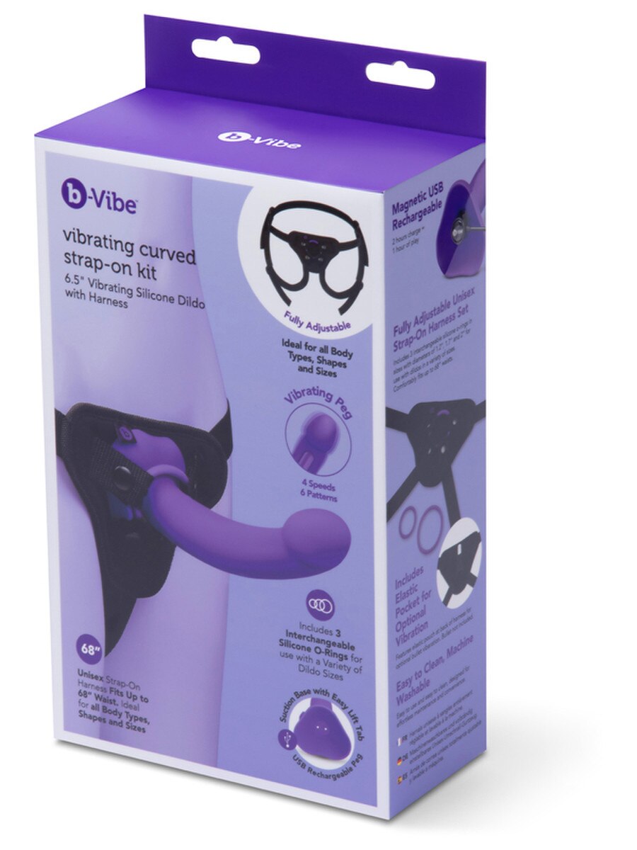 b-Vibe Vibrating Curved Strap-On Kit