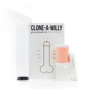 Clone-A-Willy plus balls kit packaging on a white background