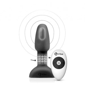 B-Vibe USB Rechargeable Petite Rimming Plug - black with remote