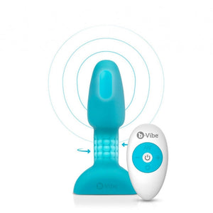 B-Vibe USB Rechargeable Petite Rimming Plug - teal with remote