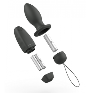 B-Swish Bfilled Classic Unleashed Vibrating Anal Plug - Slate with batteries