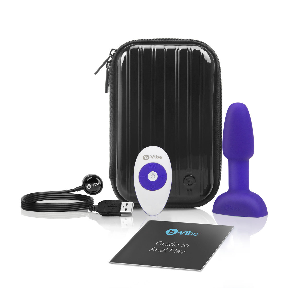 B-Vibe USB Rechargeable Petite Rimming Plug full set - purple 