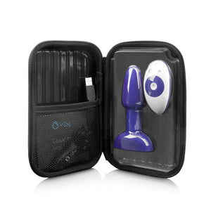 B-Vibe USB Rechargeable Petite Rimming Plug with pouch - purple