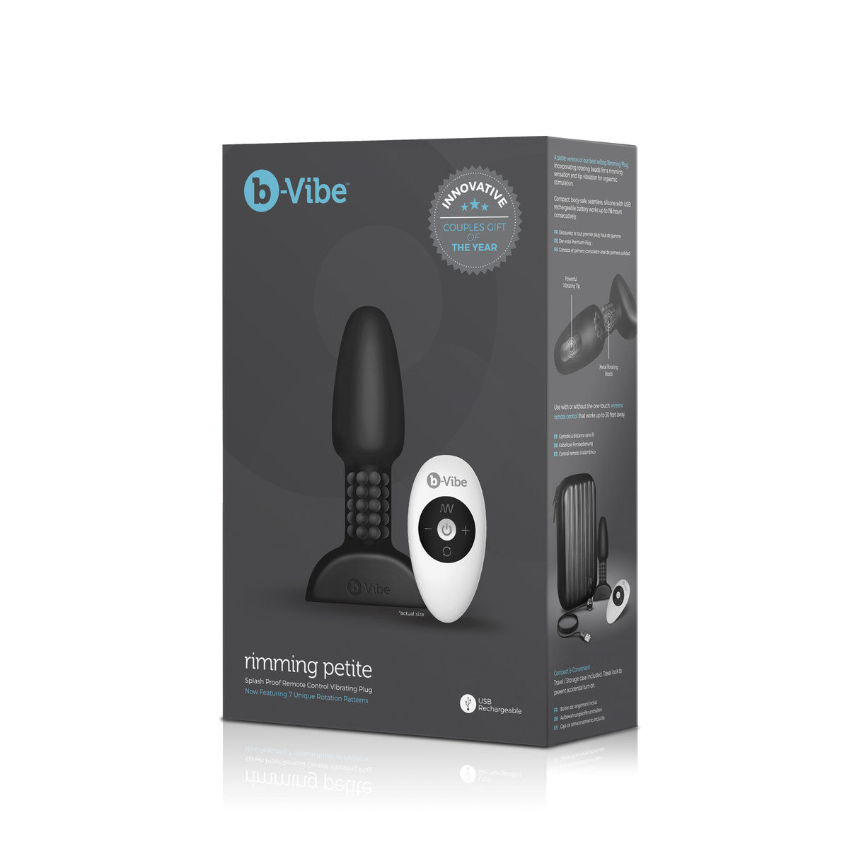 B-Vibe USB Rechargeable Petite Rimming Plug black box
