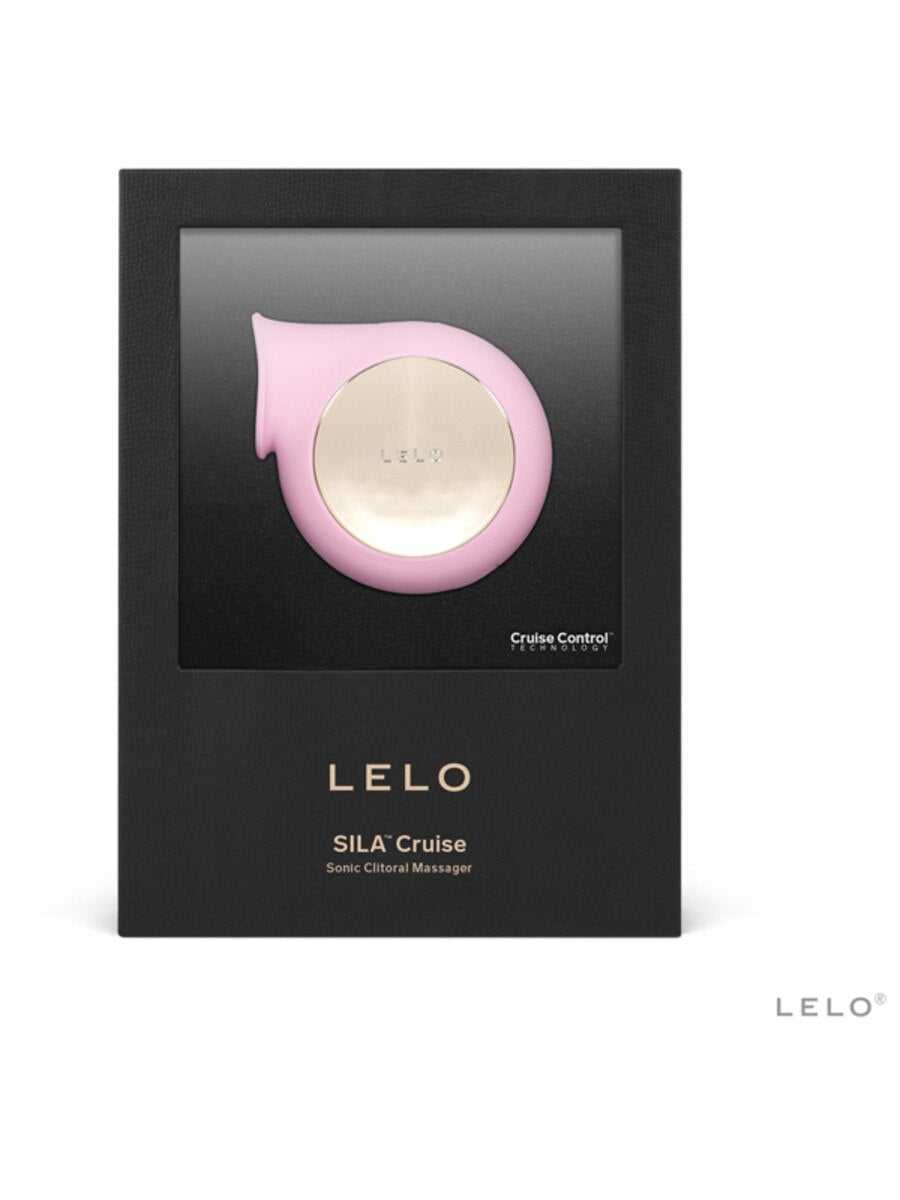 LELO Sila Cruise Sonic Massager product in black packaging on a white background