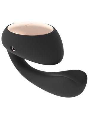 Black and beige Lelo Ida Wave 3.7 Vibrator on a white background
