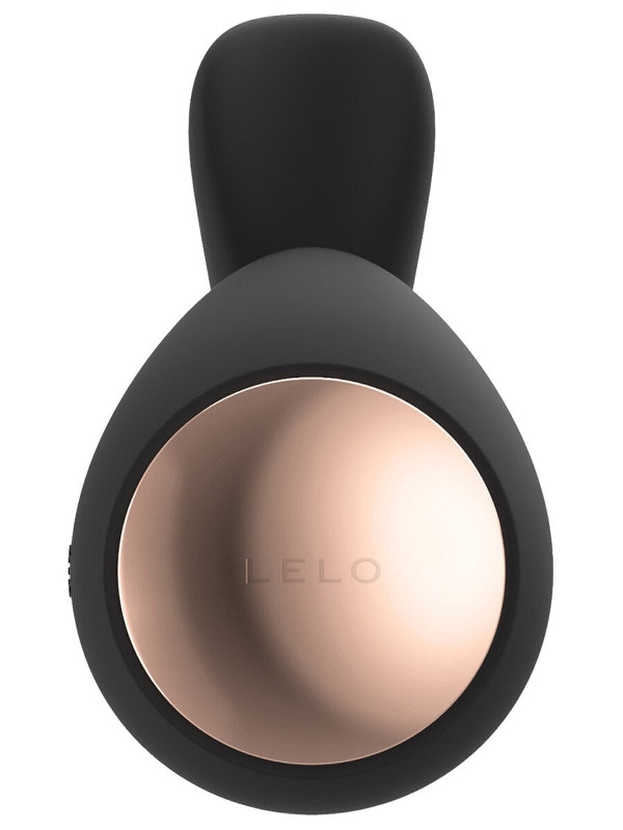 Black and rose gold silicone product with 'Lelo Ida Wave 3.7 Vibrator' branding on a white background