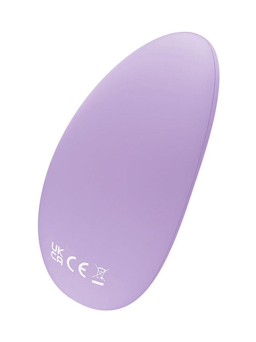Purple LELO Lily 3 Personal Massager with certification logos on a white background