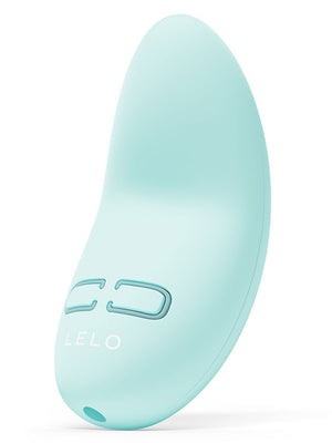 Light blue silicone massager with 'LELO Lily 3 Personal Massager' branding on a white background