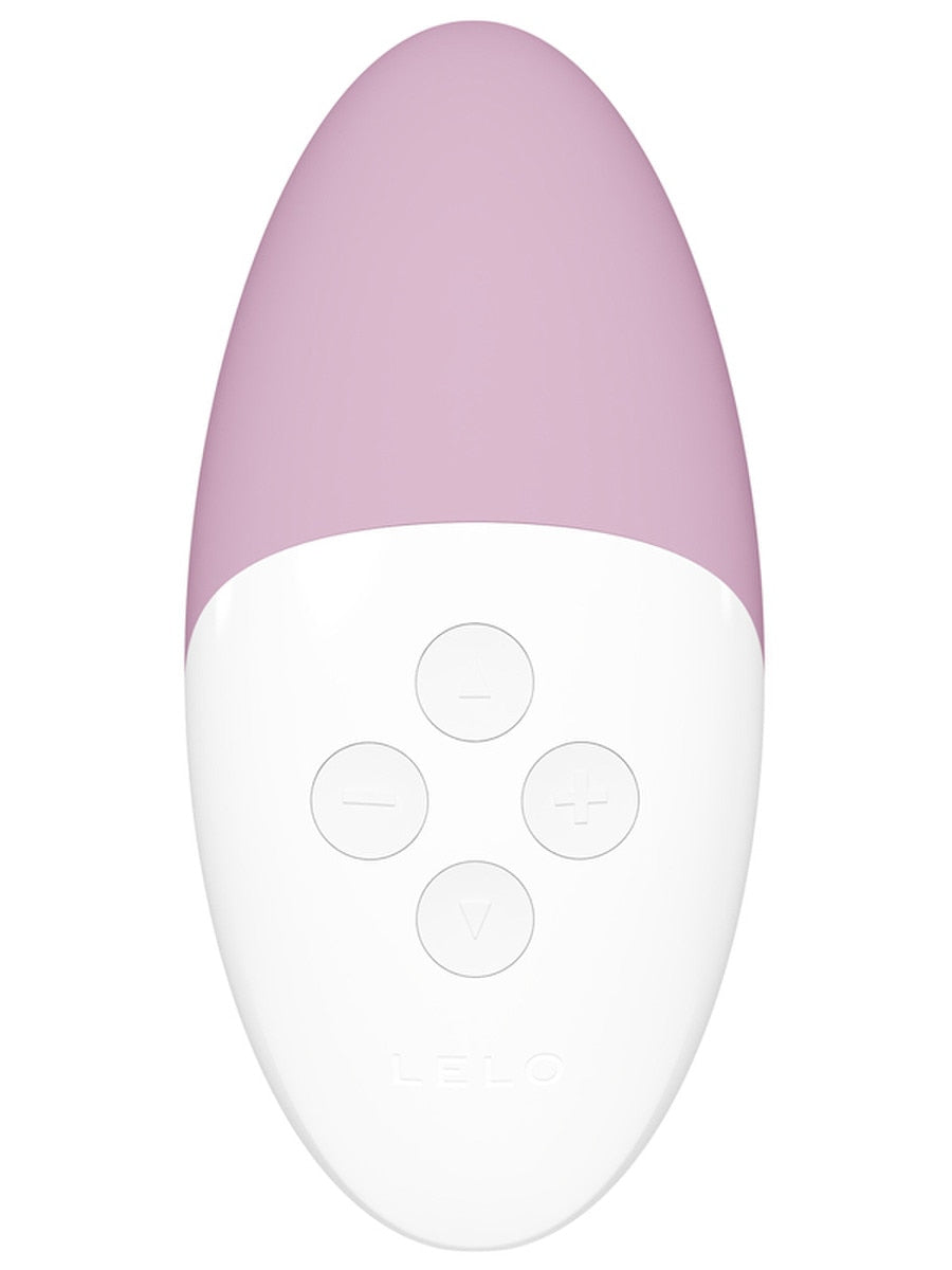 White and purple Lelo Siri 3 Sound Activated Vibrator with control buttons on a white background