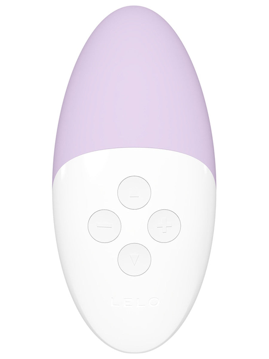 White Lelo Siri 3 Sound Activated Vibrator with purple top on a white background