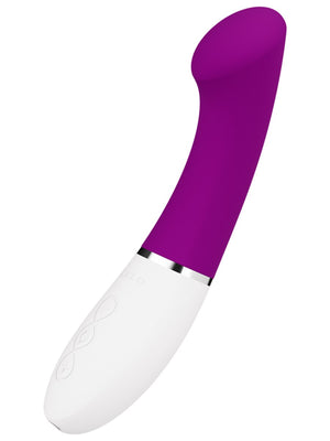 Purple and white Lelo Gigi 3 G Spot Vibrator on a white background