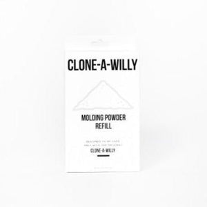 Clone-A-Willy molding powder refill packaging on a white background