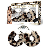 WhipSmart Classic Furry Cuffs - Leopard - Leopard Furry Restraints with Bonus Eye Mask