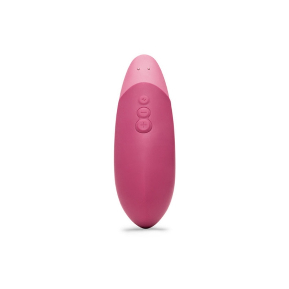Pink Womanizer Vibe Massager with buttons on a white background
