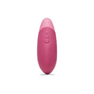 Pink Womanizer Vibe Massager with buttons on a white background