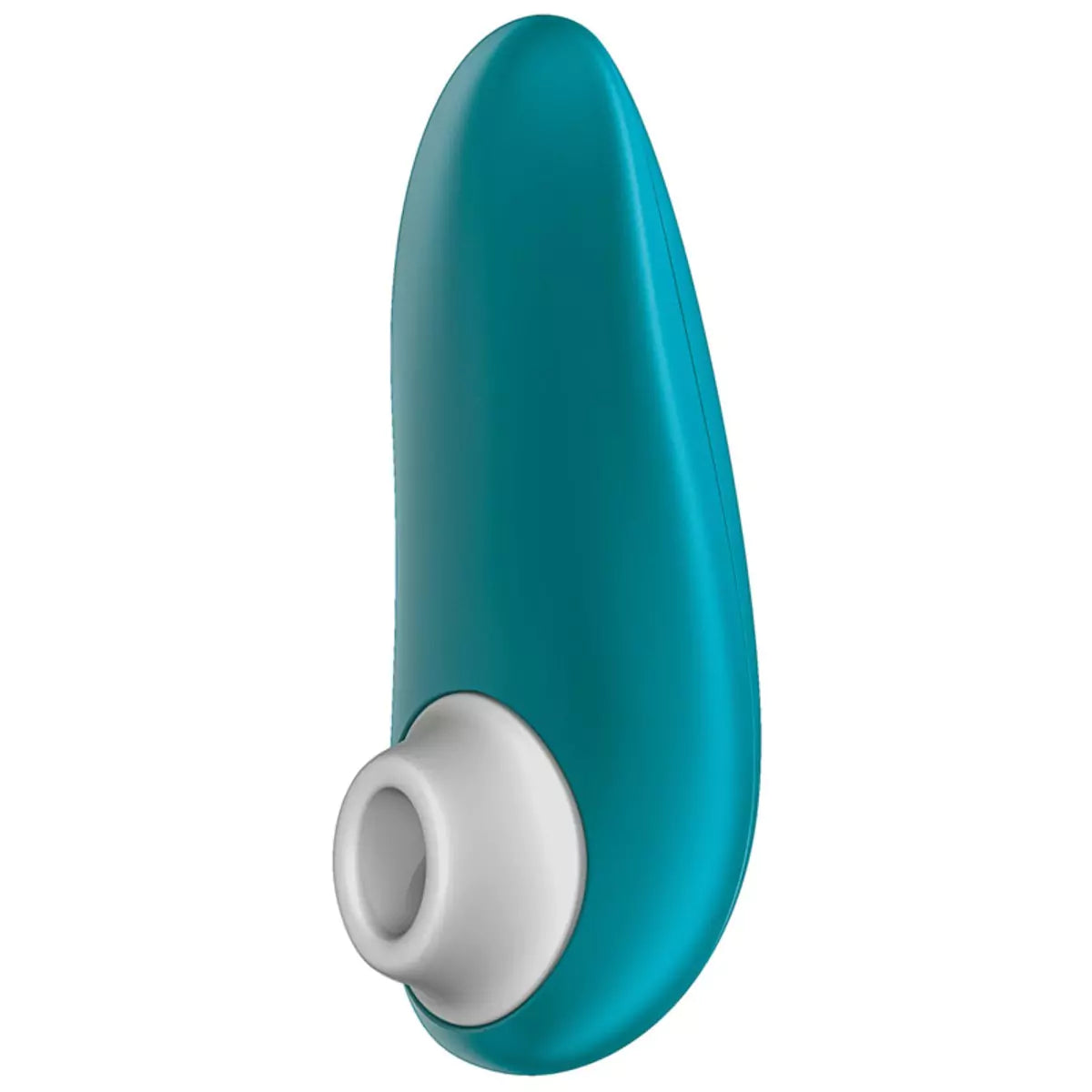Teal and white object on a white background