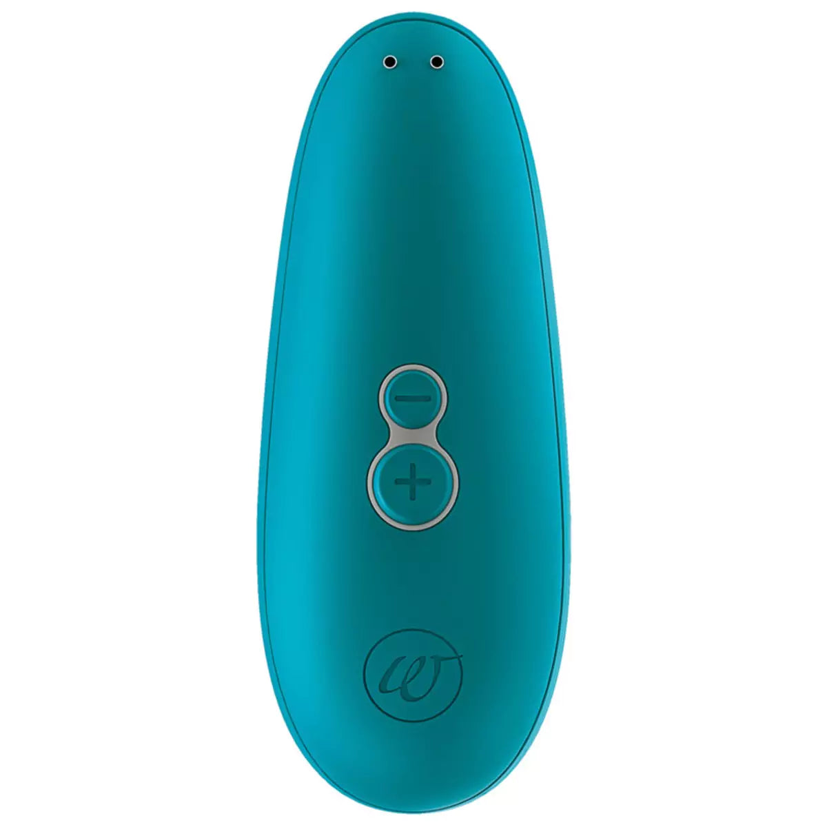 Teal electronic device with control buttons on a white background