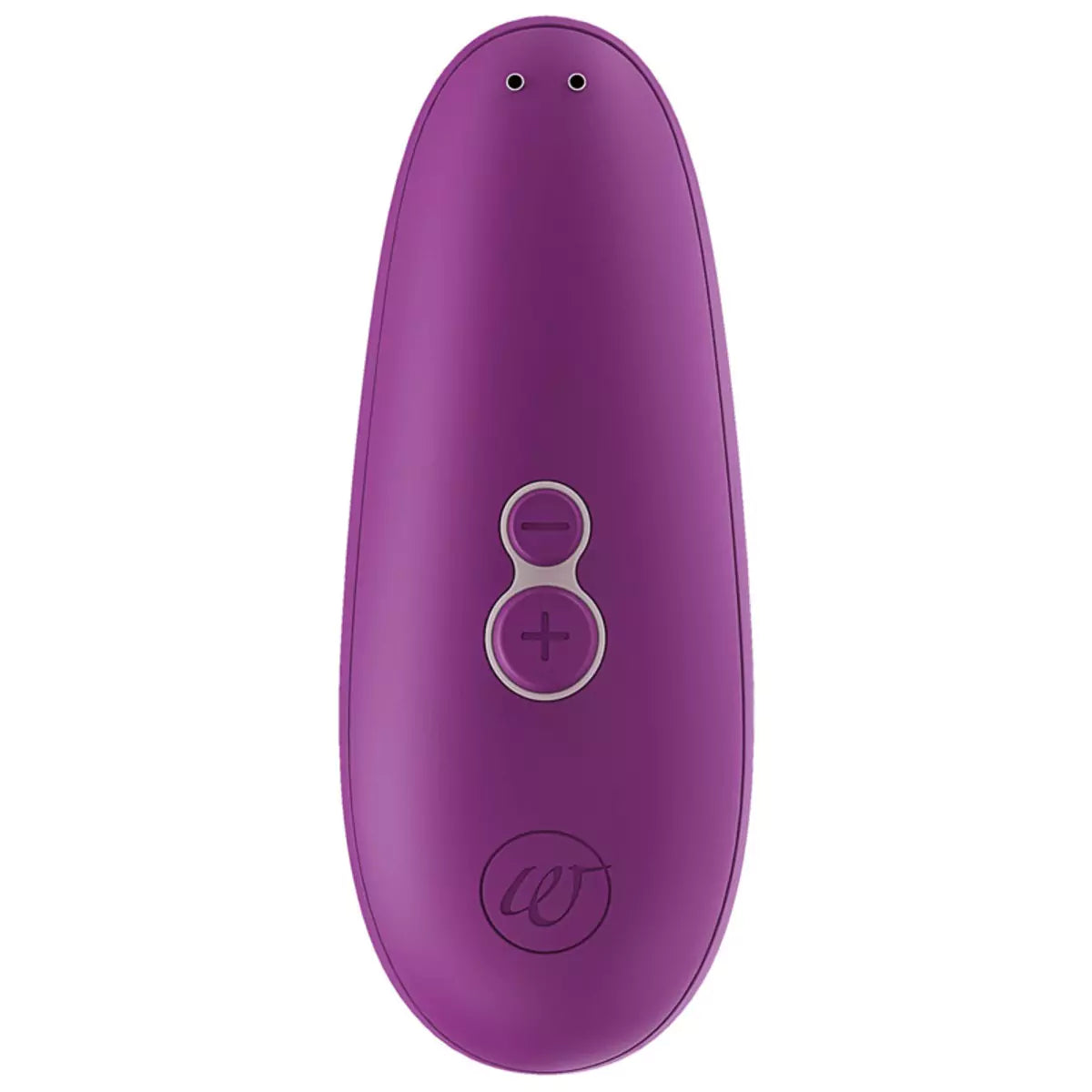 Purple electronic device with control buttons on a white background