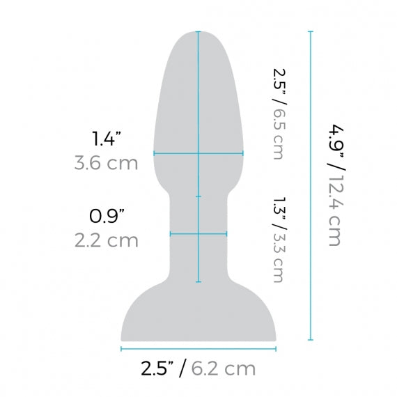 B-Vibe USB Rechargeable Petite Rimming Plug dimensions